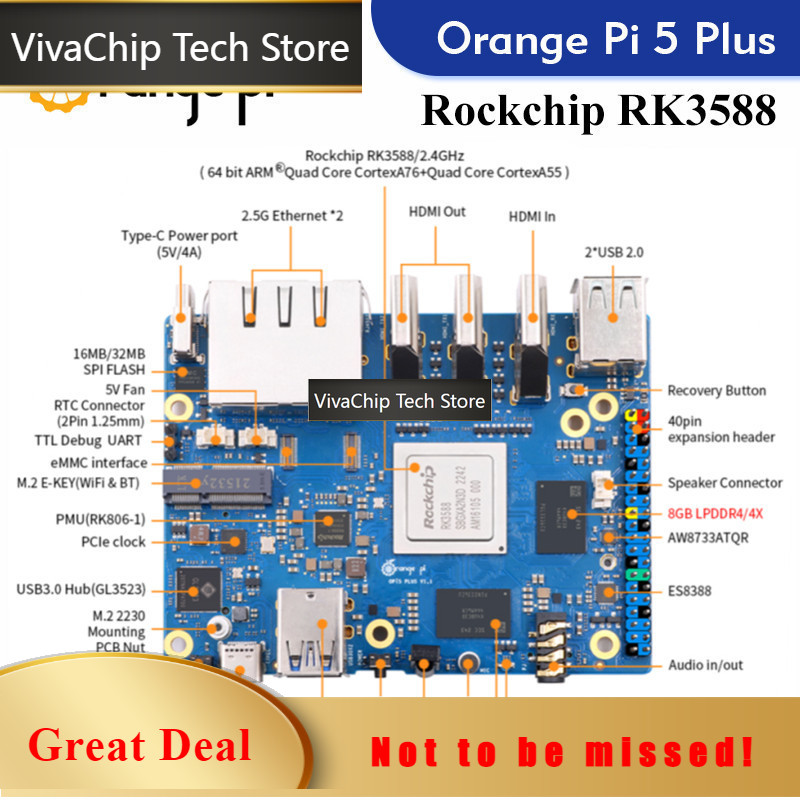 Компьютер на одной плате VivaC – обзор и цена Orange Pi 5 Plus 16Gb