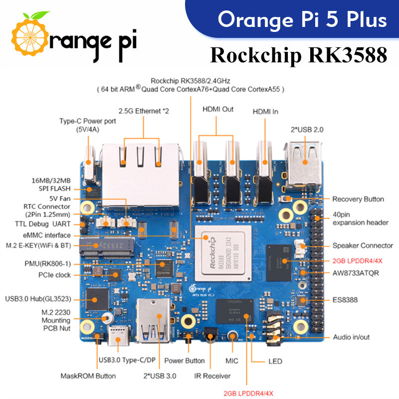 Компьютер Orange Pi 5 Plus с о – обзор и цена Orange Pi 5 Plus 16Gb